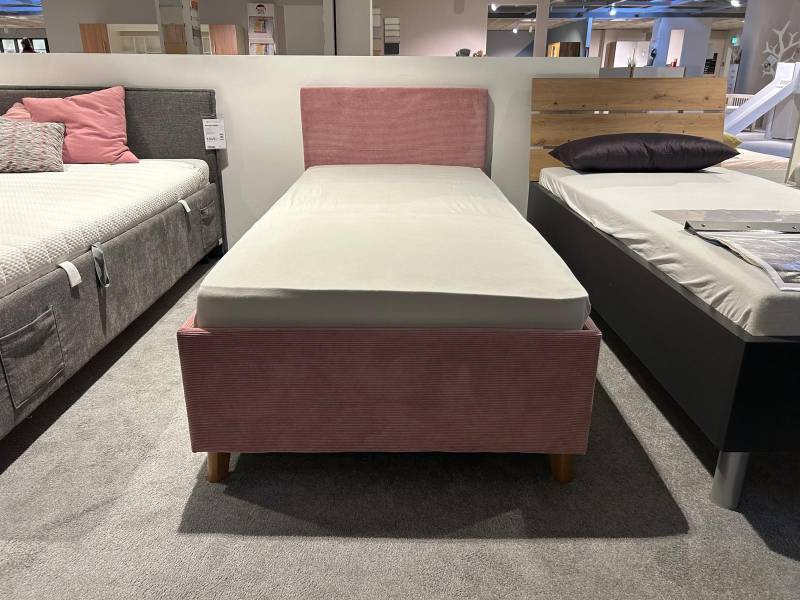 Meise Möbel Polsterbett COOL ca. 90x200cm in Stoff Cord Scala rose von Meise Möbel