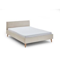 Meise Möbel Wicki Polsterbett Holzfuß Kopfteil Glatt 140x200 cm Beige von Meise Möbel