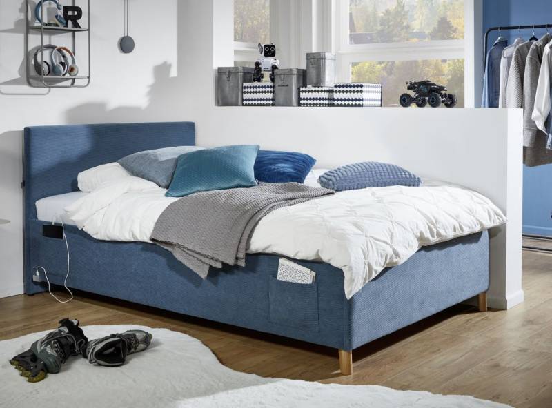 Polsterbett in 3 Größen Jugendbett Polsterliege USB-Anschluss Ocean von Meise Möbel
