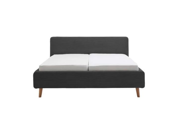 Meise Mattis Polsterbett in Cord optional mit Bettkasten - Cord Poso anthrazit , 160 x 200 , Basis Modell, Skandinavisch, Zeitlos von Meise