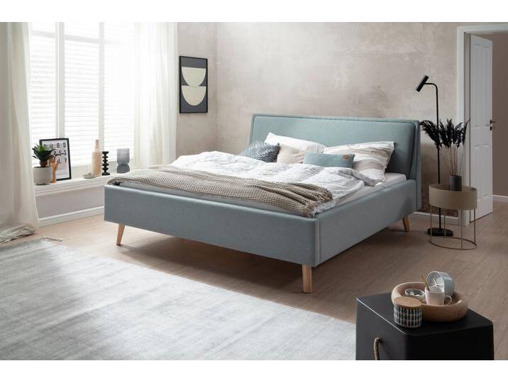 Polsterbett MEISE.MÖBEL Frieda , blau (eisblau), B:196cm H:105cm L:224cm, Betten, wahlweise mit Lattenrost und Bettkasten von Meise