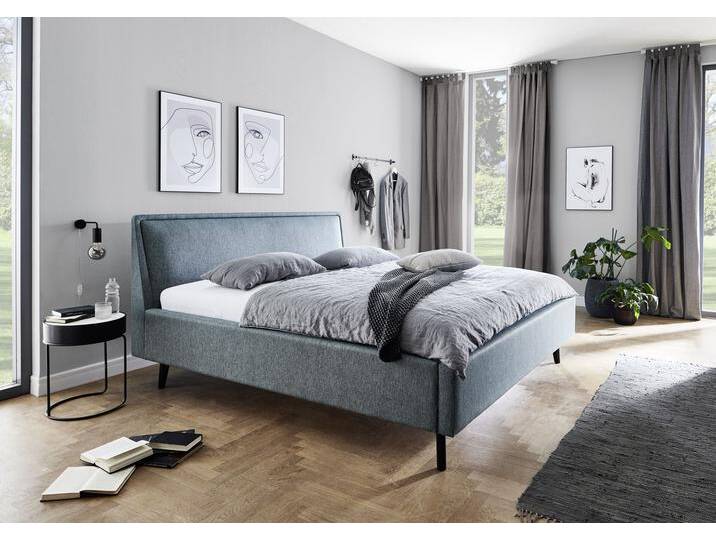 Polsterbett MEISE.MÖBEL Frieda , blau (ocean), B:156cm H:105cm L:224cm, Betten, wahlweise mit Lattenrost und Bettkasten von Meise