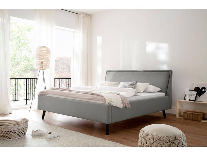Polsterbett MEISE.MÖBEL Frieda , grau (hellgrau), B:156cm H:105cm L:224cm, Betten, wahlweise mit Lattenrost und Bettkasten von Meise