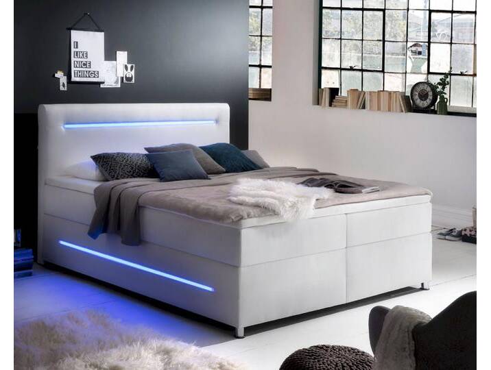 meise.möbel »Lights« Boxspringbett weiß 160x200 cm / Bonnell-Federkern inkl. Topper von Meise