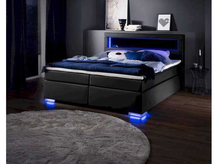meise.möbel »Mirror« Boxspringbett in schwarz 160x200 cm / schwarz / Bonnell-Federkern inkl. Topper von Meise