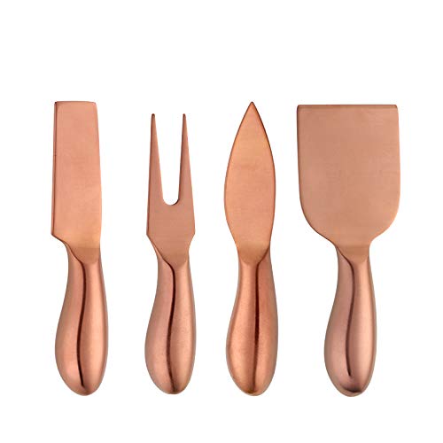 Meisha 4 Stück Käsemesser Set, Premium Edelstahl Käse Slicer Käseschneider Perfekt für Partys Hochzeit Weihnachten Geburtstag - Roségold von Meisha