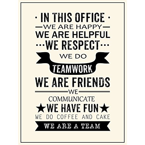 Inspirierende Zitate in diesem Büro We Are A Team Poster Drucke Wandkunst Dekor Motivierendes Motto Teamwork We Are Helhelpful We Respect We Are Friends We Are Helhelpful We Have Fun (20 x 40 cm) von Meishe Art