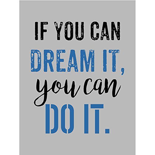 Inspirierender Posterdruck "If You Can Dream It You Can Do It", motivierende Zitate, Sätze, Schild, moderne Pop-Wanddekoration von Meishe Art