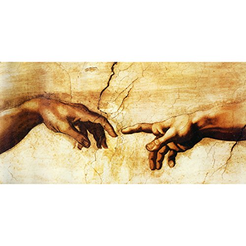 Meishe Art Plakatdruck Poster Die Schöpfung Adams (fragment) Michelangelo Ölmalerei und -malerei Ölgemälde Replika Reproduktion Jahrgang Plakate Drucken Kunstwerk Kunstdrucke Alte Wand Dekor von Meishe Art