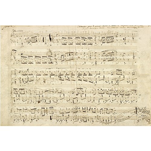 Meishe Art Poster Jahrgang Plakate Drucken Plakatdruck Kunstdrucke Bilder HandGeschriebenes Blatt Musik Heroische Polonaise von Chopin Kunstwerk Reproduktion Haus Wand Dekor (29.53'' x 19.69'') von Meishe Art