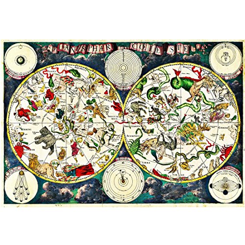 Meishe Art Poster Kunstdrucke Karte der Sternbilder Astronomie Himmlischen Sternen Sternbild Mythen und Legenden Plakatdruck Illustrationen Plakate Drucken Jahrgang Wand Dekor von Meishe Art