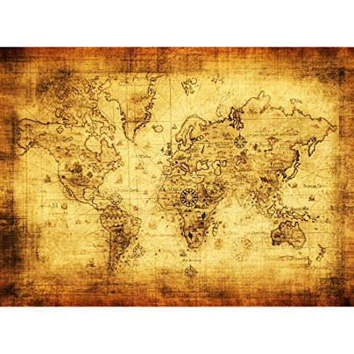 Meishe Art Poster Kunstdrucke Karte der Welt Weltkarte Plakatdurck Jahrgang Historisch Antike Globus Weltweit Atlas Büro Startseite Plakate Drucken Wand Dekor (15.75'' x 11.81'') von Meishe Art