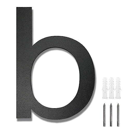 Meision Hausnummer Anthrazit Edelstahl Hausnummer RAL 7016 Feinstruktur Pulverbeschichtet aus Massivem Schrift Arial Mit Schrauben Höhe 15cm - Buchstabe b von Meision