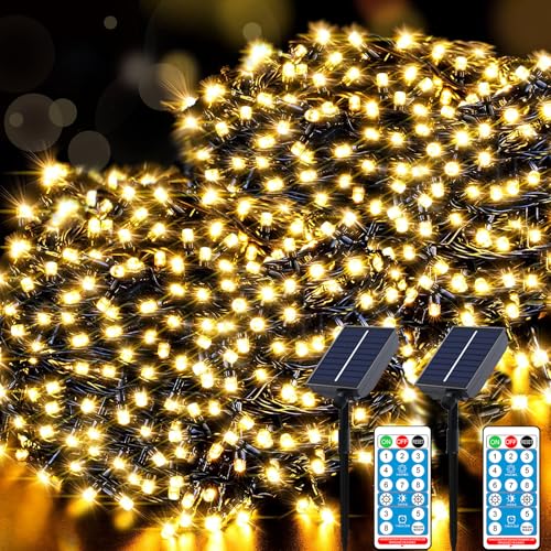 Meision Solar Lichterkette Außen 10m 100LED Lichterkette Weihnachten LED Outdoor Lichterkette mit 8 Modi + Timer + Fernbedienung Solarlichterkette Wetterfest für Balkon, 2 Stück, Warmweiß Meision Solar Lichterkette Außen 10m 100LED Lichterkette Weihnachten LED Outdoor Lichterkette mit 8 Modi + Timer + Fernbedienung Solarlichterkette Wetterfest für Balkon, 2 Stück, Warmweiß von Meision