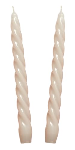 Auswahl Farbe + Menge - Spiralkerze Spitzkerze Stabkerze Renaissancekerze Tafelkerze Leuchterkerze ca. Ø 22 x 220 mm gedreht hier: 2 Kerzen grau (matt) von Meissner-Handel