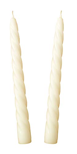 Auswahl Farbe + Menge - Spiralkerze Spitzkerze Stabkerze Renaissancekerze Tafelkerze Leuchterkerze ca. Ø 22 x 220 mm gedreht hier: 2 Kerzen creme (matt) von Meissner-Handel