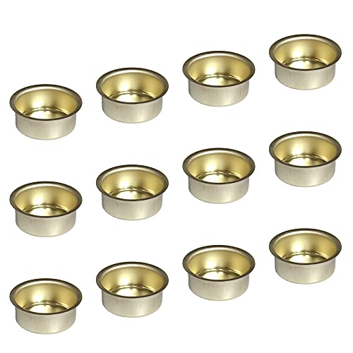 Auswahl Größe - Kerzentülle Kerzeneinsatz Kerzenhalter aus Metall, für Baumkerzen, Puppenkerzen, Pyramidenkerzen Tafelkerzen und Teelichter - Hier: 12 Stück Tülle Ø 40 mm (tief) von Meissner-Handel
