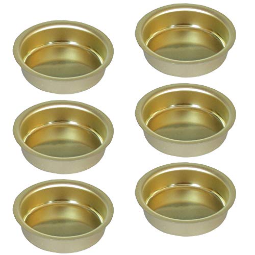 Auswahl Größe - Kerzentülle Kerzeneinsatz Kerzenhalter aus Metall, für Baumkerzen, Puppenkerzen, Pyramidenkerzen Tafelkerzen und Teelichter - Hier: 6 Stück Tülle Ø 40 mm (flach) von Meissner-Handel
