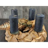 Adventskranz Schwarz Gold Natur Extravagant Haltbar Mosaikkranz von MeissnerFloristik