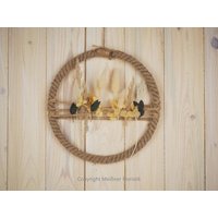 Hoop Loop Trockenkranz Wandkranz Türkranz Trockenblumen 25 cm Creme Weiß von MeissnerFloristik