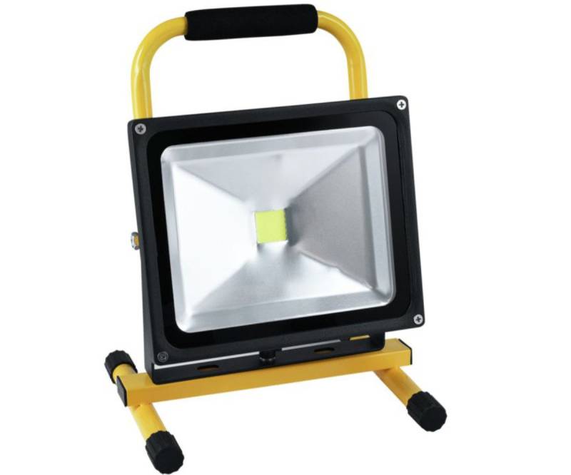Meister Werkzeuge LED Baustrahler LED Akku Baustrahler 30W mit 1800lm – IP44 Inklusive Netzteil, LED, Kaltweiß, Soft-Tragegriff, Spritzwassergeschützt, Abstrahlwinkel einstellbar von Meister Werkzeuge