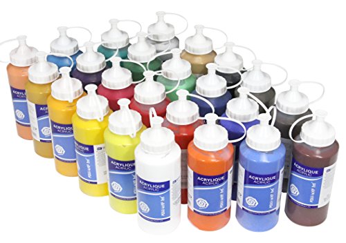 24 x Acrylfarben Set je 500 ml, ausgewählte Farbtöne, original MAGI strahlende Künstler Acrylfarbe von Paintersisters