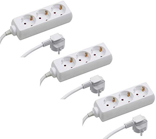 Meister Steckdosenleiste 3-fach - 3er Set - 1,4 m Kabel - weiß - Kunststoffleitung - IP20 Innenbereich, Steckerleiste, Mehrfachsteckdose, Tischsteckdose, Tido 3-fach, 7430380 Meister Steckdosenleiste 3-fach - 3er Set - 1,4 m Kabel - weiß - Kunststoffleitung - IP20 Innenbereich, Steckerleiste, Mehrfachsteckdose, Tischsteckdose, Tido 3-fach, 7430380 von Meister