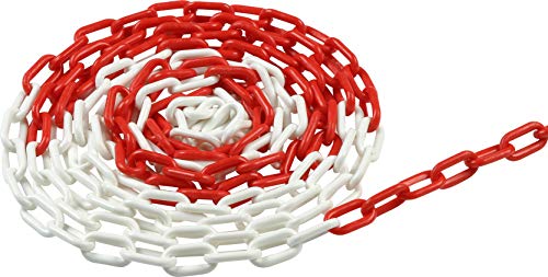 Meister Absperrkette 5 m x 6 mm - rot / weiß - UV-beständig & frostresistent - Für den dauerhaften Außeneinsatz - Aus Polyethylen / Gliederkette / Baustellensicherung / Absperrungskette / 4520050 von Meister