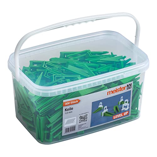 Meister Abstandshalter für Nivelliersystem "Level Up"-300 Stück-Fliesendicke 6-17 mm-Passend zu Meister Clips "Level Up"/Fliesen-Nivellierhilfe mit Zuglasche / Verlegehilfe mit Keilen /4427650, Weiß von Meister