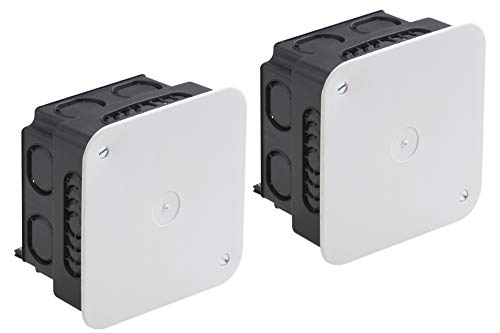 Meister Abzweigkasten Unterputz - 150 x 150 x 65 mm - 2 Stück - 14 Kabeldurchführungen - Mit Deckel - Für den trockenen Innenbereich, Unterputzdose im Set, Verteilerdose für Innenausbau, 7461140 von Meister