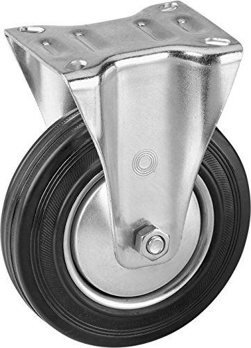 Metafranc Bockrolle Ø 160 mm - 135 x 105 mm Platte - Vollgummi-Rad - Weiche Lauffläche - Rollenlager - 150 kg Tragkraft / Transportrolle / Möbelrolle / Schwerlastrolle / 800900 von Metafranc