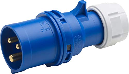 Meister CEE-Stecker - 3-polig - blau - 230 V - 16 A - Maximaler Kabelquerschnitt 2,5 mm² (flexible Adern) & 4,0 mm² (starre Adern) - IP44 Außenbereich / Caravan-Stecker / 74252203-polig (16 A) von Meister