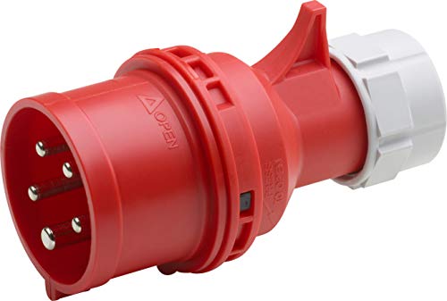 Meister CEE-Stecker - 5-polig - rot - 400 V - 32 A - Maximaler Kabelquerschnitt 6,0 mm² (flexible Adern) & 10,0 mm² (starre Adern) - IP44 Außenbereich / Starkstrom-Stecker / 7424120 von Meister