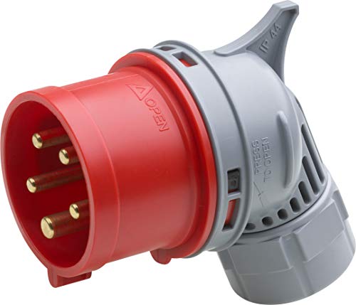 Meister CEE-Winkelstecker - 5-polig - rot - 400 V - 16 A - Maximaler Kabelquerschnitt 2,5 mm² (flexible Adern) & 4,0 mm² (starre Adern) - IP44 Außenbereich / Starkstrom-Stecker / 7424050 von Meister