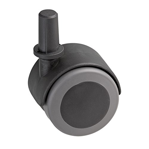 Metafranc Doppelrolle Ø 50 mm - mit Stift und Hülse - TPR-Rad - Weiche Lauffläche - Gleitlager - 50 kg Tragkraft / Transportrolle / Möbelrolle / Containerrolle / Parkettrolle / 800320 von Metafranc