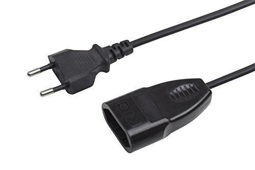 Meister Euro-Verlängerung - 3 m Kabel - schwarz - Kunststoffleitung - IP20 Innenbereich - Ideal für Lampen & Lichterketten / Verlängerungskabel / Euro-Stecker / Euro-Kupplung / 7431320 von Meister