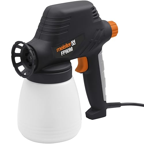 Meister Farbsprühgerät 80 W, FP80M - 800 ml Behälter - 140 bar - Regulierbare Farbmenge - Für Lack, Lasur, Dispersions- & Latexfarbe/Farbsprühsystem/Farbspritzpistole mit Airless-Technik / 5460900 von Meister