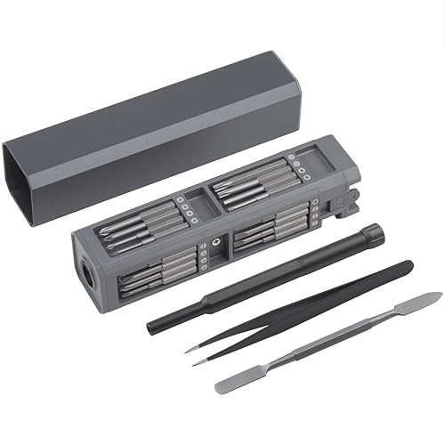 Meister Feinmechaniker-Bit-Satz - 37 x 153 x 37 mm - 30-teilig - Edles Alu-Case - Reparatur-Set für Smartphones, PCs, Uhren, Brillen, & Co. / Repair-Tool-Kit / Präzision-Schraubendreher-Set / 3387950 von Meister