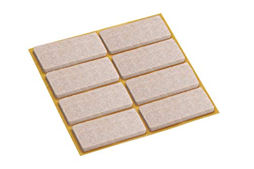 Metafranc Filz-Gleiter "TopSoft" 20 x 40 mm - selbstklebend - beige - 8 Stück - Effektiver Schutz Ihrer Möbel & Stühle / Möbelgleiter-Set für empfindliche Böden / Stuhlgleiter / Bodengleiter / 644856 von Metafranc