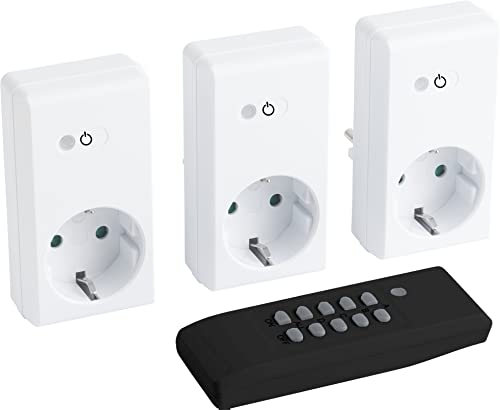 Meister Funksteckdosen-Set 4-teilig - 3600W - 4 Kanäle & 1 Master-Kanal - Mit Fernbedienung - Selbstlern-Funktion - 30 m Reichweite - IP20 Innenbereich / Funkschalt-Set / Funk-Fernschalter / 7474240 Meister Funksteckdosen-Set 4-teilig - 3600W - 4 Kanäle & 1 Master-Kanal - Mit Fernbedienung - Selbstlern-Funktion - 30 m Reichweite - IP20 Innenbereich / Funkschalt-Set / Funk-Fernschalter / 7474240 von Meister