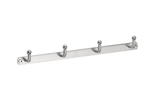 Metafranc Hakenleiste 310 mm - Edelstahl - 4 Haken - Neutrale Optik - Zur Wandmontage - Ideal für Badezimmer oder Küche / Handtuchleiste / Wand-Garderobe / Wandhaken / Handtuchhalter / 262171 von Metafranc