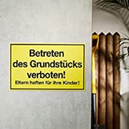 Metafranc Hinweisschild "Betreten des Grundstücks verboten!" - 400 x 250 mm / Beschilderung / Verbotsschild / Privatgrundstück / Grundstückskennzeichnung / Gewerbekennzeichnung / 500480 von Metafranc