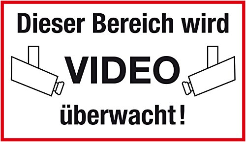 Metafranc Hinweisschild "Dieser Bereich wird Video überwacht!" - 250 x 150 mm / Beschilderung / Warnmarkierung / Sicherheitsmarkierung / Grundstückskennzeichnung / Gewerbekennzeichnung / 500210 von Metafranc