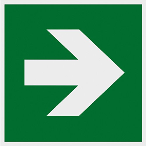 Metafranc Hinweisschild Symbol: Richtungspfeil gerade - 150 x 150 mm - nachleuchtend / Beschilderung / Rettungsweg / Fluchtweg / Notausgang / Sicherheitsmarkierung / Gewerbekennzeichnung / 503820 von Metafranc