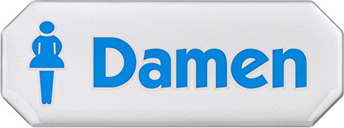 Metafranc Klebeschild "Damen" - 107 x 40 mm - 3D-Effekt / Beschilderung / Infoschild / Türschild / Gewerbekennzeichnung / Grundstückskennzeichnung / Orientierung / 506330 von Metafranc