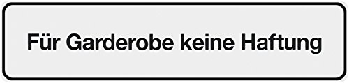 Metafranc Klebeschild "Für Garderobe keine Haftung" - 200 x 48 mm / Beschilderung / Infoschild / Türschild / Gewerbekennzeichnung / Garderobeninfo / Haftungsausschluss / 504060 Metafranc Klebeschild "Für Garderobe keine Haftung" - 200 x 48 mm / Beschilderung / Infoschild / Türschild / Gewerbekennzeichnung / Garderobeninfo / Haftungsausschluss / 504060 von Metafranc