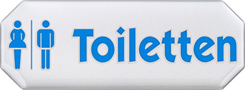 Metafranc Klebeschild "Toiletten" - 107 x 40 mm - 3D-Effekt / Beschilderung / Infoschild / Türschild / Gewerbekennzeichnung / Grundstückskennzeichnung / Orientierung / 506400 von Metafranc