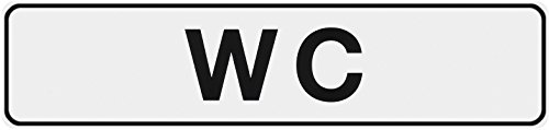 Metafranc Klebeschild "WC" - 200 x 48 mm / Beschilderung / Infoschild / Türschild / Gewerbekennzeichnung / Grundstückskennzeichnung / Orientierung / 504090 von Metafranc