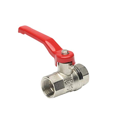 Meister Ball Valve Connector - 19.17 mm (1/2 Inch) Internal Thread - With Long Steel Lever & Full Flow - Double-Sided Female Thread - High Quality Brass / Stop Valve for Water Pipes / Tap / 9922890 von Meister
