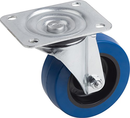 Metafranc Lenkrolle Ø 100 mm - 105 x 80 mm Platte - Elastisches Vollgummi-Rad - Weiche Lauffläche - Rollenlager - 150 kg Tragkraft / Transportrolle / Möbelrolle / Schwerlastrolle / 802600, Blau Metafranc Lenkrolle Ø 100 mm - 105 x 80 mm Platte - Elastisches Vollgummi-Rad - Weiche Lauffläche - Rollenlager - 150 kg Tragkraft / Transportrolle / Möbelrolle / Schwerlastrolle / 802600, Blau von Metafranc